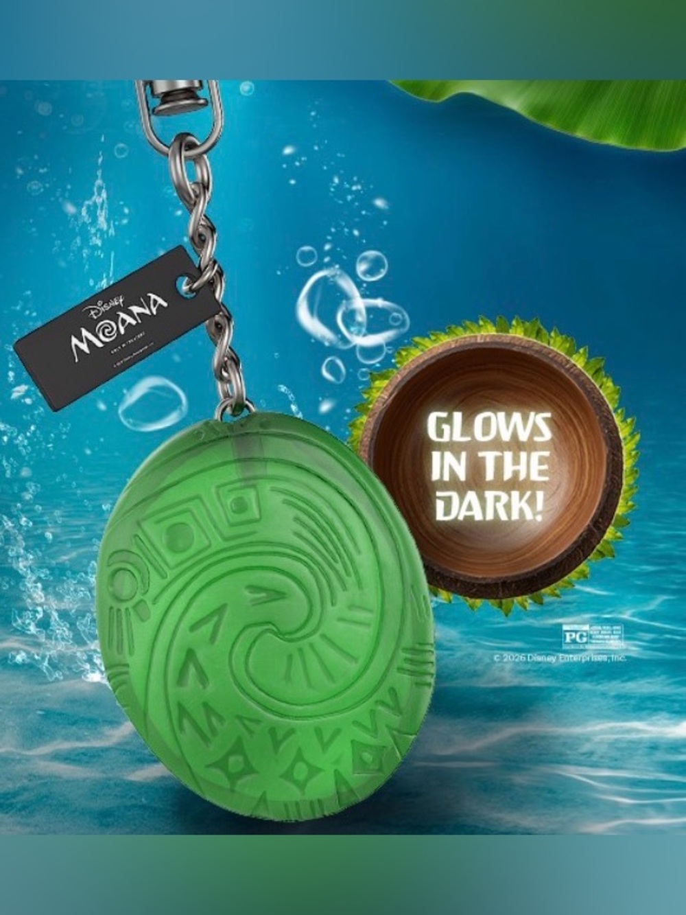 AMC MOANA Heart of Te Fiti glow-in-the-dark bag charm! - Picture 2 of 2